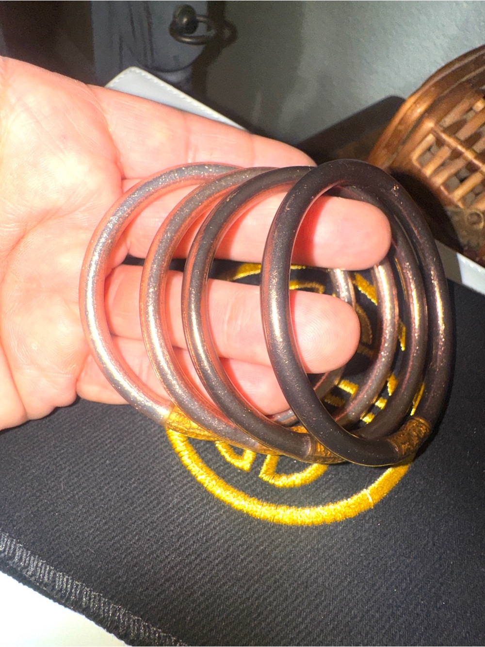 Budhagirl bangles Fawn~Rose Gold & Gold Stackable Bangle Set. size Medium. - Picture 8 of 11